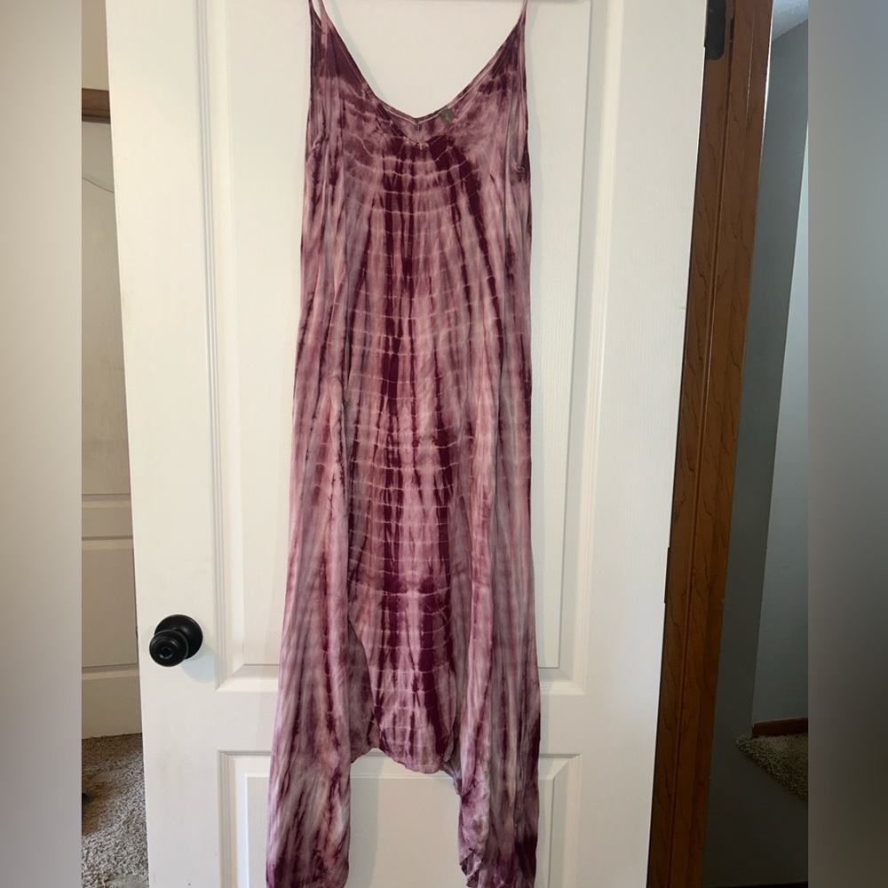 Jesse & j purple tie dye maxi dress m